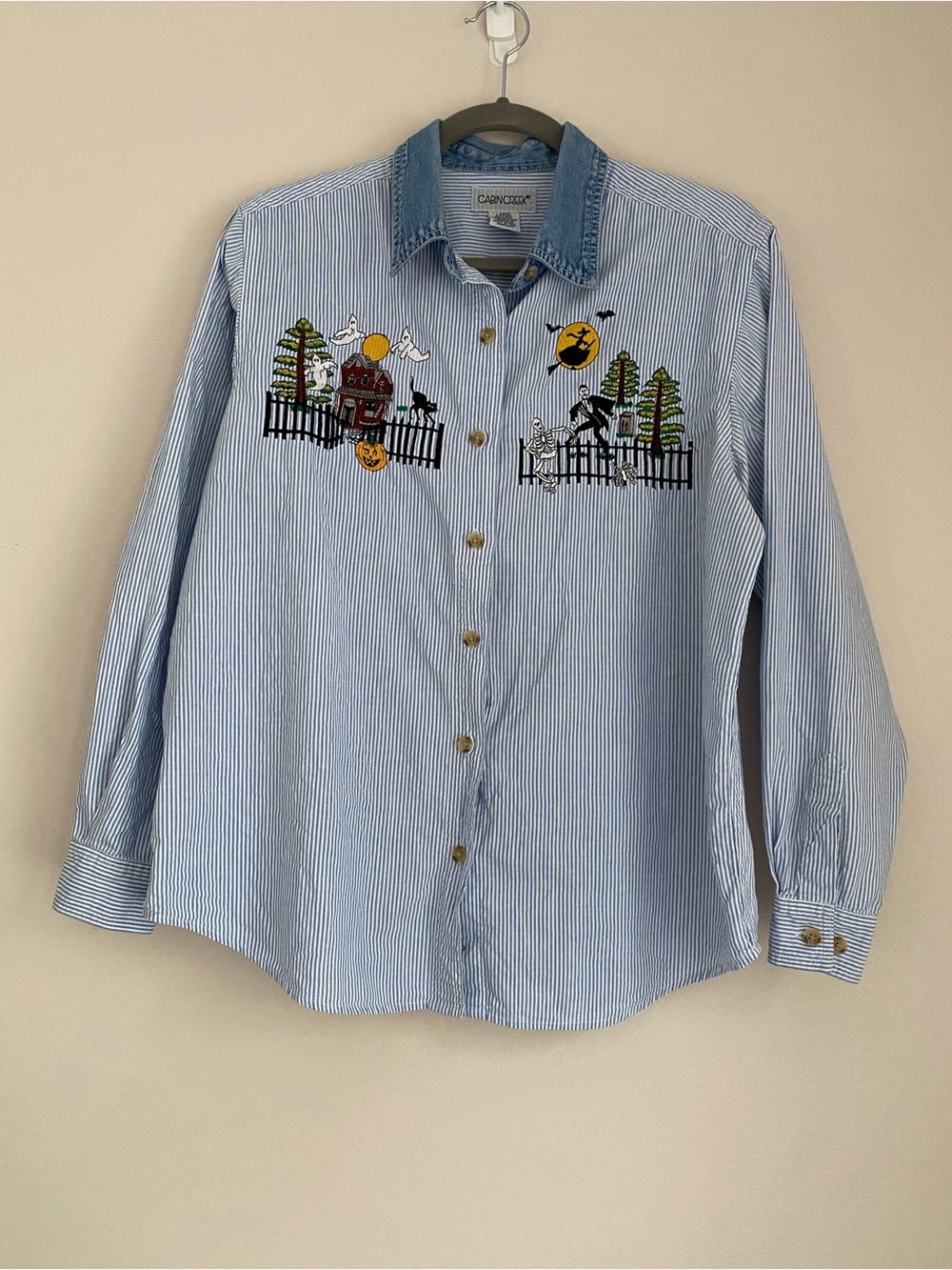 Cabin creek vintage Halloween button down shirt large